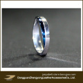 Silver Blue Classic Stainless Steel Wedding Band Ring Size 6, 7, 8, 9, 10, 11 (ZY-A76)